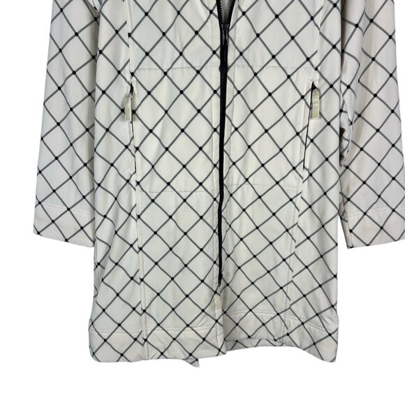 Lululemon Athletica Apres Yoga Rain Diamond Chevron Jacket Ivory / Gray Size 4 - Picture 5 of 9